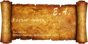 Eszter Anett névjegykártya